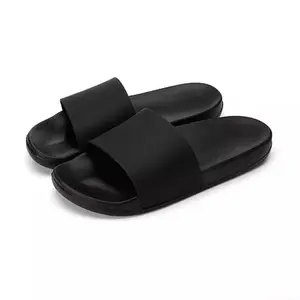 Sandal Pria Wanita Selop Polos Full Karet Hitam by Xcova Original Sendal Slip on Casual Cowok Laki Slop Slobong Tanpa Lem Anti Licin Shoes Pylon