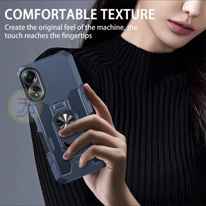 Casing Hard Case Oppo A18 Ring Armor Robot Case Kickstand Hybrid/Ring Holder TPU Handphone Hardcase Lentur 3