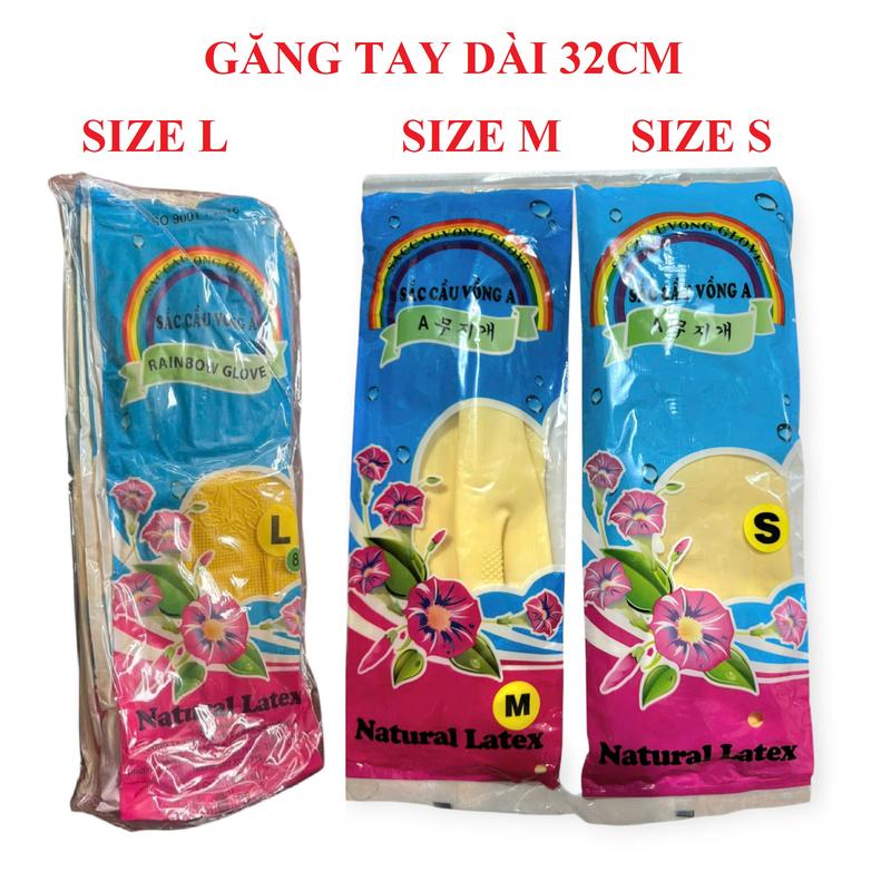 Product Introduction of [32CM] Bịch 10 đôi găng tay cao su Sắc Cầu Vồng dài 32cm đủ size, găng tay rửa bát rửa chén vệ sinh 11