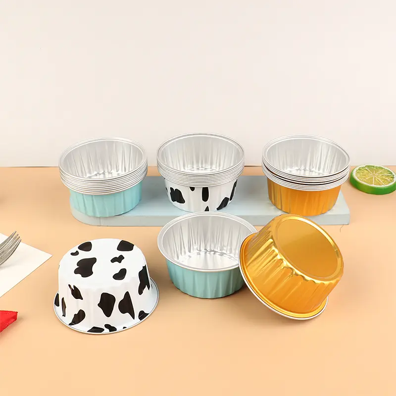 Khuôn Cốc Thiếc Lá Nhôm Tròn, Có Thể Tái Sử Dụng, 10 Cái, Thích Hợp Làm Pudding Và Bánh Ngọt, Hộp Giấy Thiếc Nồi Chiên Không Dầu, Khay Nướng Nhỏ Dụng Cụ Làm Bánh Và Làm Bánh 3