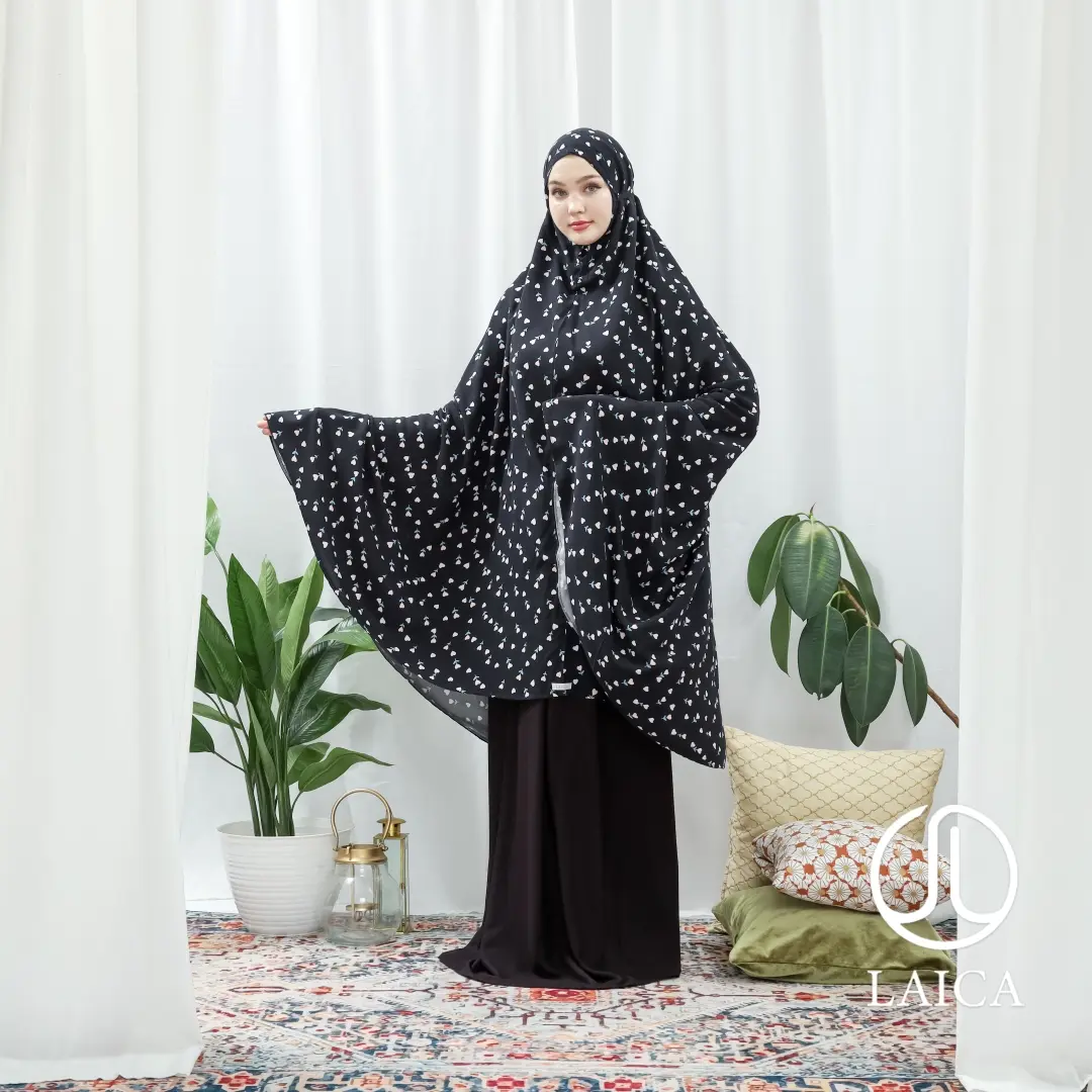 Mukena Laica Kombinasi Rayon Alika 2in1 All Size Atasan Bawahan Cantik Fit Panjang Muslim Dewasa Motif