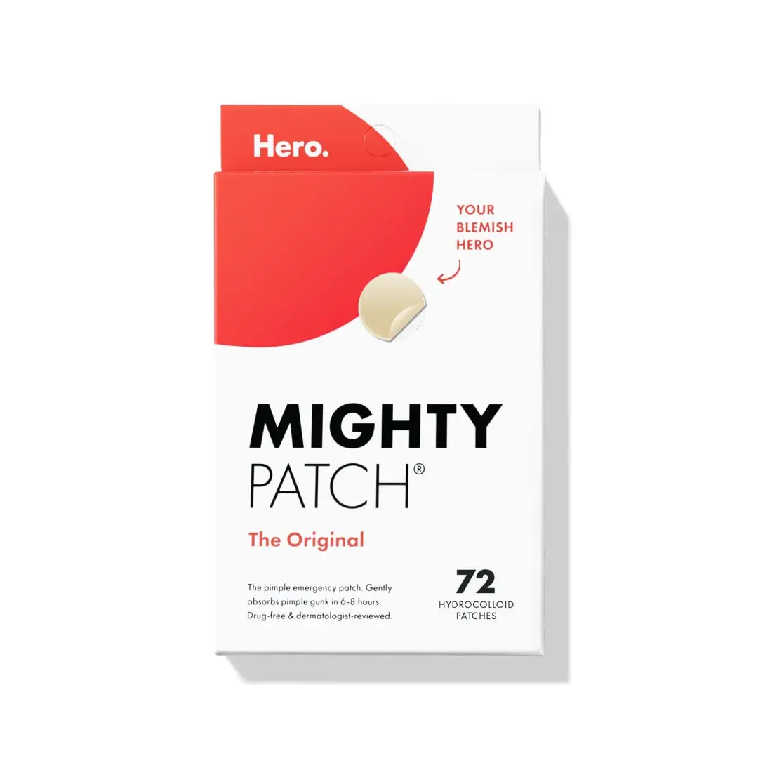Hero Cosmetics Mighty Patch, Hydrocolloid Acne Pimple Patch for Covering Zits and Blemishes, Spot Stickers for Face and Skin Skincare