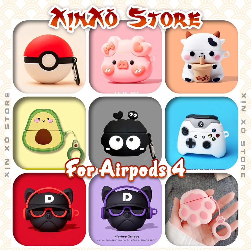  Ốp Airpod 2 3 4 Pro Pro2 NHIỀU MẪU Case Airpods kèm móc khóa - XỊN XÒ Store 