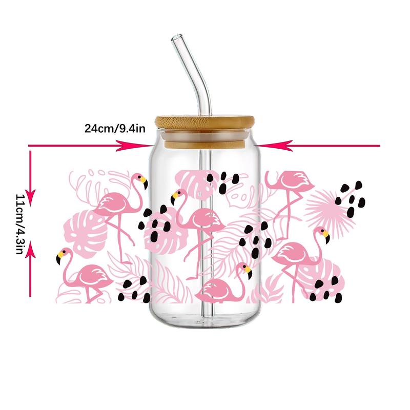 Tulip Flower & Butterfly Pattern Transfer Sticker, 6 Counts/set Waterproof UV DTF DIY Wraps Transfer Stickers, DIY Decorative Sticker for Glass Bottles 2