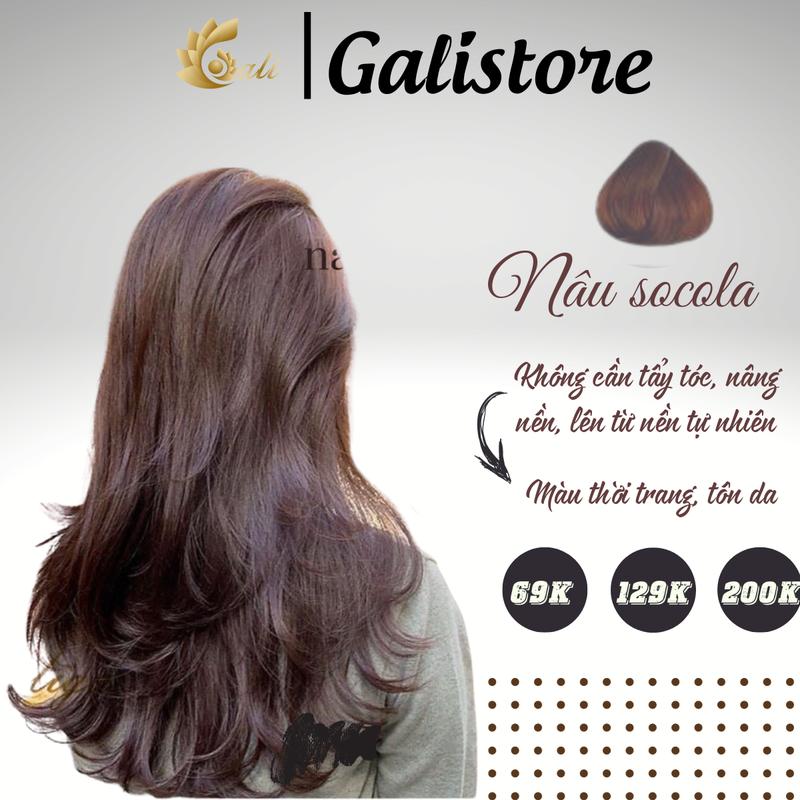  Thuốc nhuộm tóc nâu socola + tặng kèm trợ dưỡng Đổi Màu Tóc 