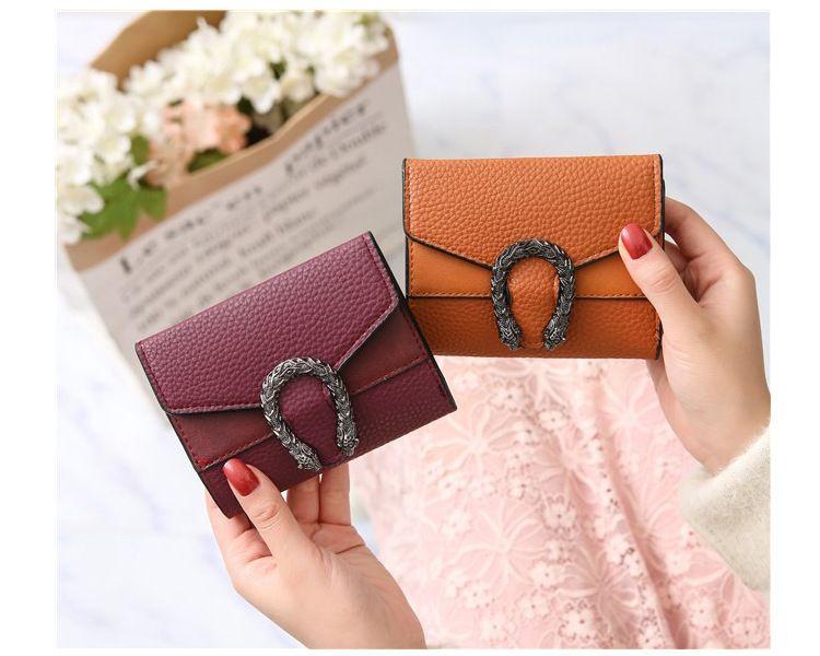 Product Introduction of Ví ngắn phong cách Hàn Quốc, dành cho phụ nữ, có thể gập lại, ví đựng tiền Xu, thiết kế đơn giản và dễ thương, kích thước nhỏ, nhiều khe cắm thẻ, thích hợp cho sinh viên nữ, 1777 Đánh giá tích cực 14