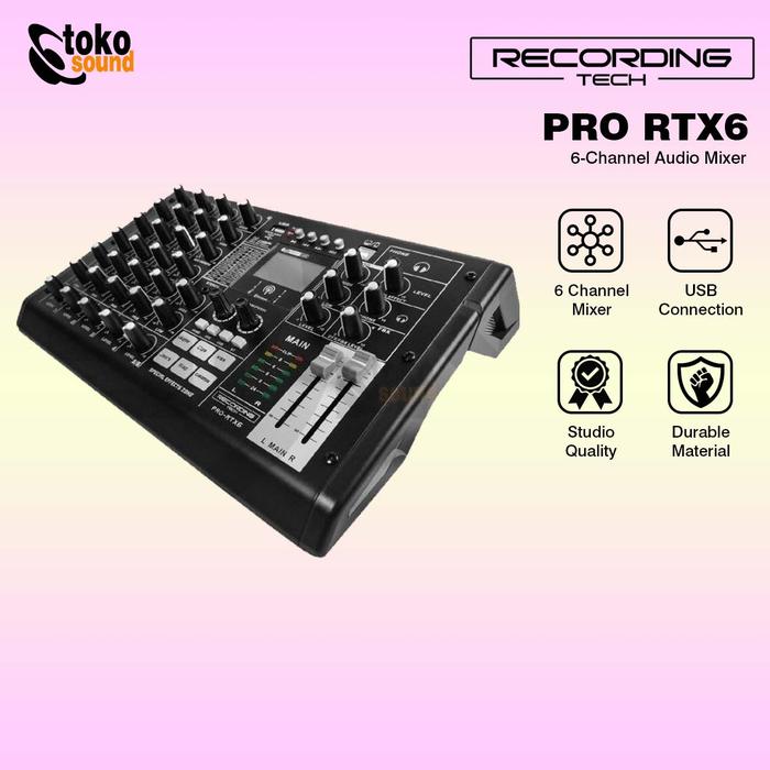 Gambar Recording Tech PRO RTX6 RT X6 USB Mixer with PAD Effect dari Tokosound Proaudio Kota Administrasi Jakarta Barat Tokopedia