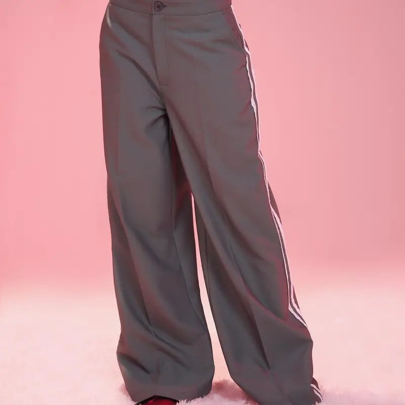 Quần Shebyshj cạp trễ ống suông rộng màu xám Chi Pu - Grey Over Pants 5