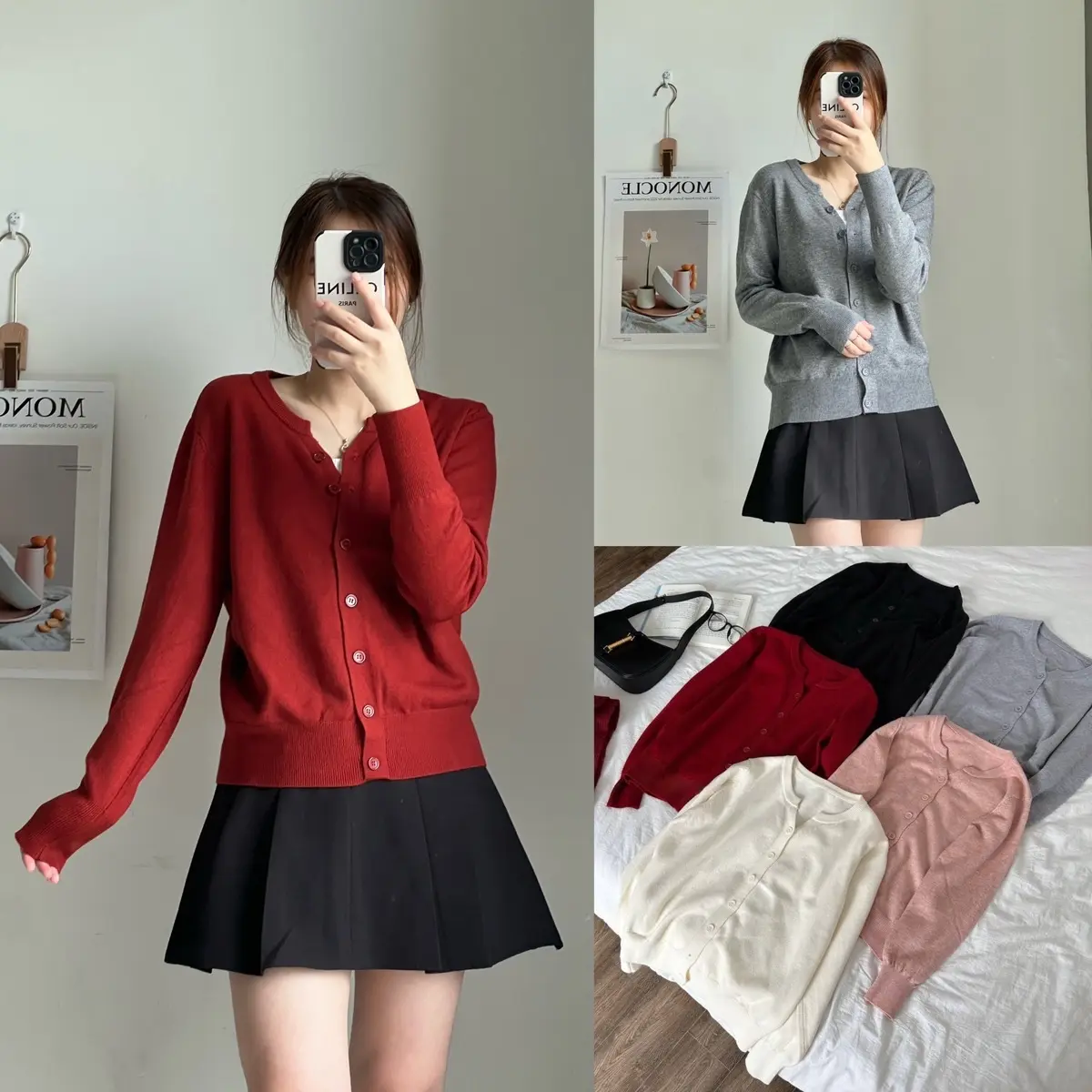 Áo cardigan trơn len mịn by Lily CDG02 Nữ