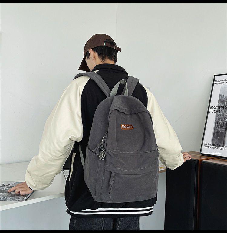 Product Introduction of Beg Sekolah Berzip Belakang Gaya Hong Kong Beg Sekolah Retro Lelaki Jepun Kapasiti Besar Pelajar Sekolah Menengah Kolej Pelajar Beg Kanvas Bags Backpack Ransel 5
