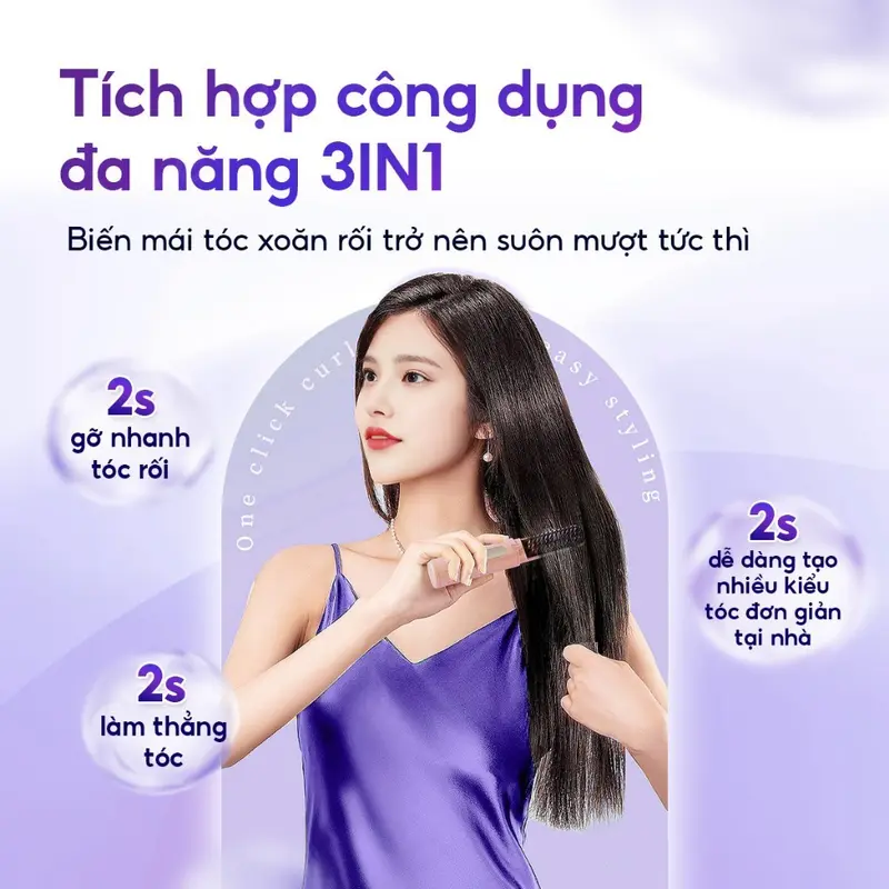Lược Điện Không Dây Chải Tóc Chăm Sóc Tóc Suôn Mượt Tạo Kiểu Dễ Dàng Mang Theo - Lược Điện Có Dây Ion Âm 5