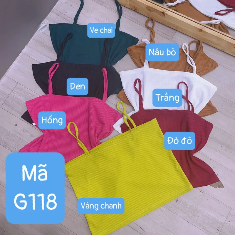 Áo hai dây bigsize nữ dáng áo croptop sành điệu vải thun gân co giãn 50-95kg G118 Women Nhung 8