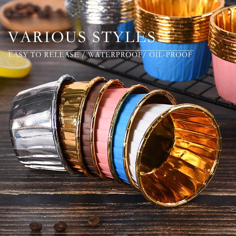 Product Introduction of 50pcs Colorful Aluminum Foil Cupcake Baking Muffin Liner Baking Cup Mold Bake Indoor mixing  bowl lagayan  ng lagayan  ng Oven Tin lagayan  ng Baking Wax 15