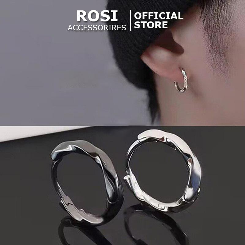 Khuyên tai tròn mobius xoắn ốc, bông tai nam nữ thời trang thép titan cá tính (1 chiếc)