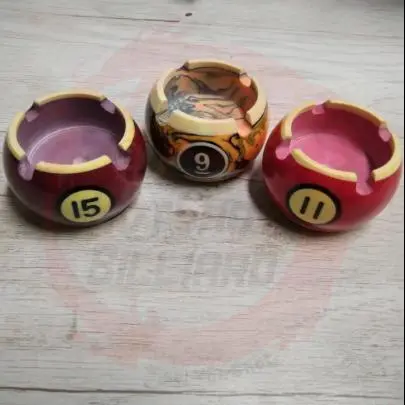 Ashtray Model Billiard Mini 6x6x7.6cm 3