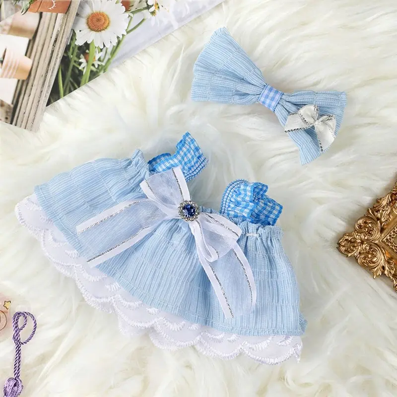 Quần Áo Búp Bê Dễ Thương, Hàng Mới Về, Có Phụ Kiện Băng Đô Nơ, 10 Kiểu Quần Áo Búp Bê Nhồi Bông Váy Công Chúa, Búp Bê Búp Bê Bông 20Cm, Thích Hợp Cho Búp Bê EXO Idol 3