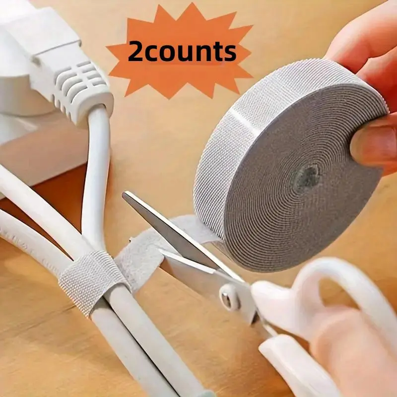 Reusable  Cable Tie, 2 Counts Durable Cable Organizer, Adjustable Cable Management Tie for Home & Office