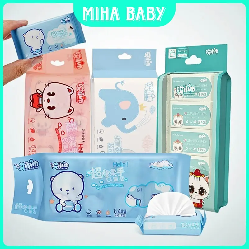 Khăn ướt mini nhỏ gọn 8 tờ/ bịch, bỏ túi tiện lợi đi chơi đi du lịch, khăn 2 lớp mềm mịn và dai dày 0