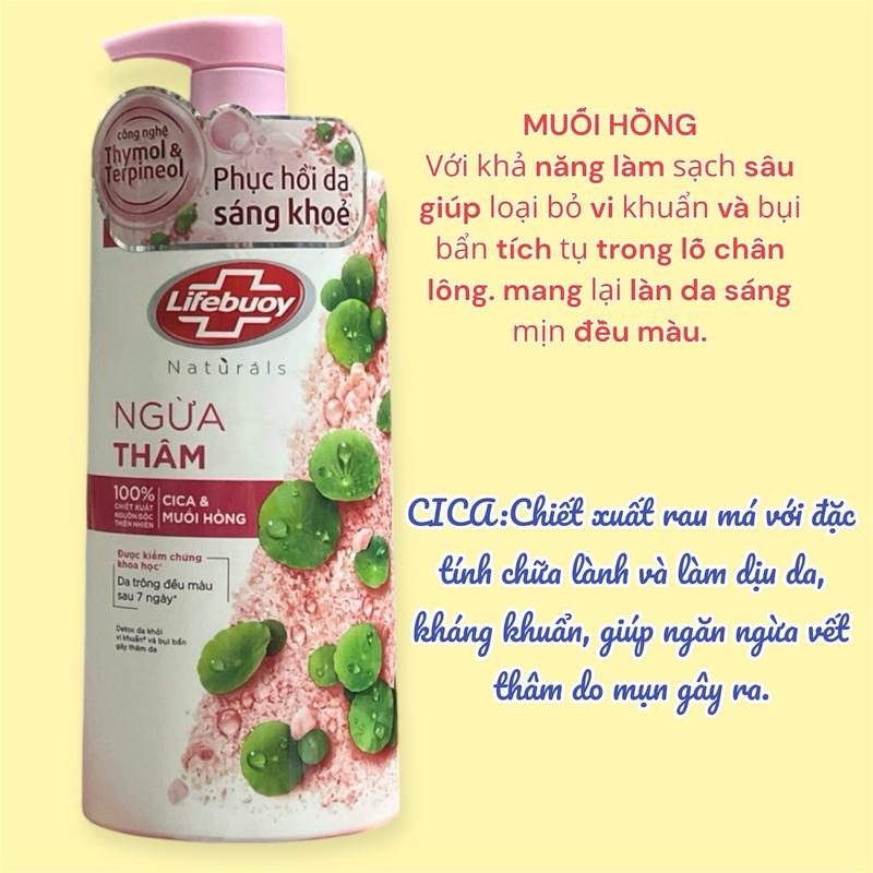  SỮA TẮM LIfEBUOY MUỐI HỒNG RAU MÁ 800G GIÚP DA ĐỀU MÀU SAU 7 NGÀY 