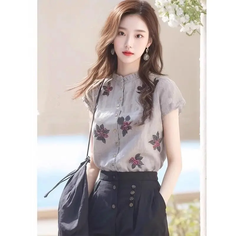Áo Sơ Mi ngắn Tay Cho Nữ, Phong Cách Mùa Hè Mới Độc Đáo Và Tinh Tế Trẻ Trung, Độc Đáo Và Sành Điệu, Cao Cấp Và Đẹp, Hàng Đầu, Được Thiết Kế Theo Cảm Giác Thiết Kế, Thích Hợp Cho Nữ, Có Sẵn Tại HK