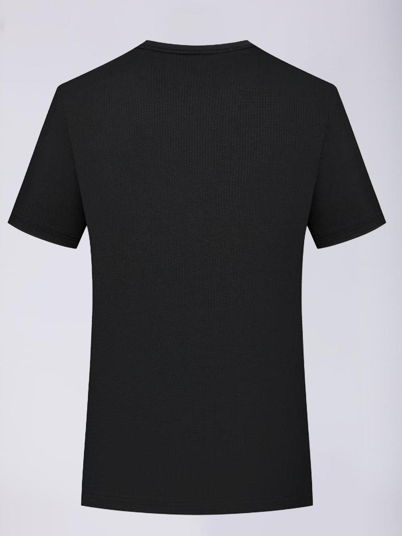 Product Introduction of Men's EKG Print Round Neck Tee, Regular Fit Casual Short Sleeve Crew Neck T-Shirt for Summer, Fashion Men's Top for Daily Wear, Tropical 4