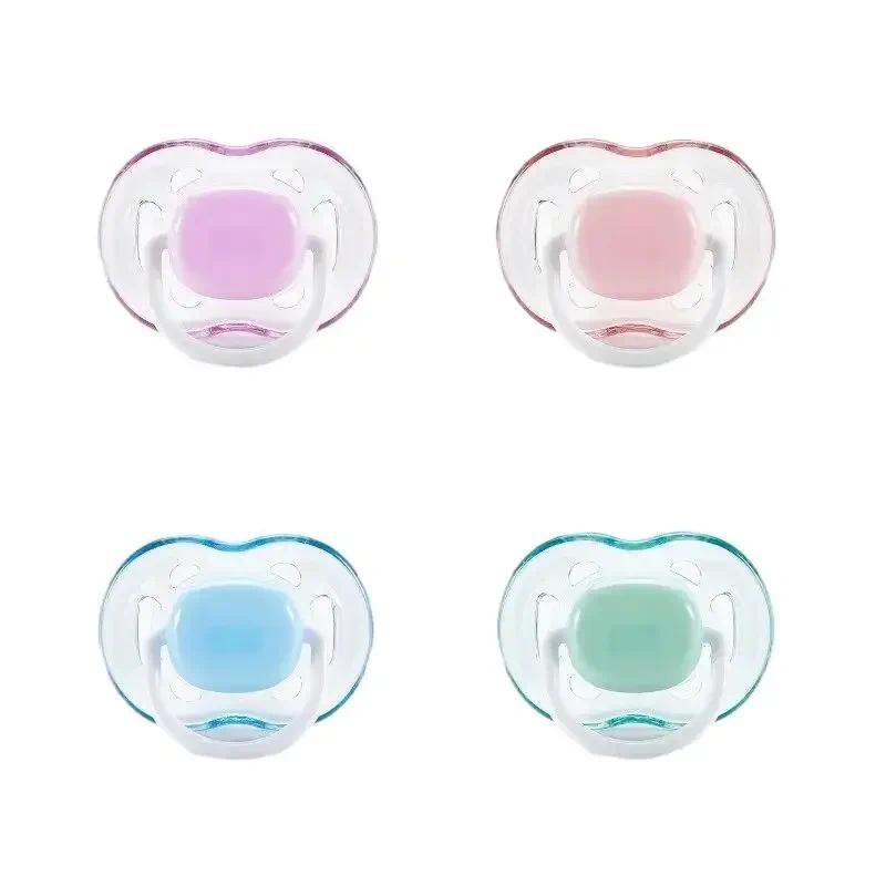 Newborn Cute Soft Silicone Pacifiers Flat Soothing Infants Bite ...