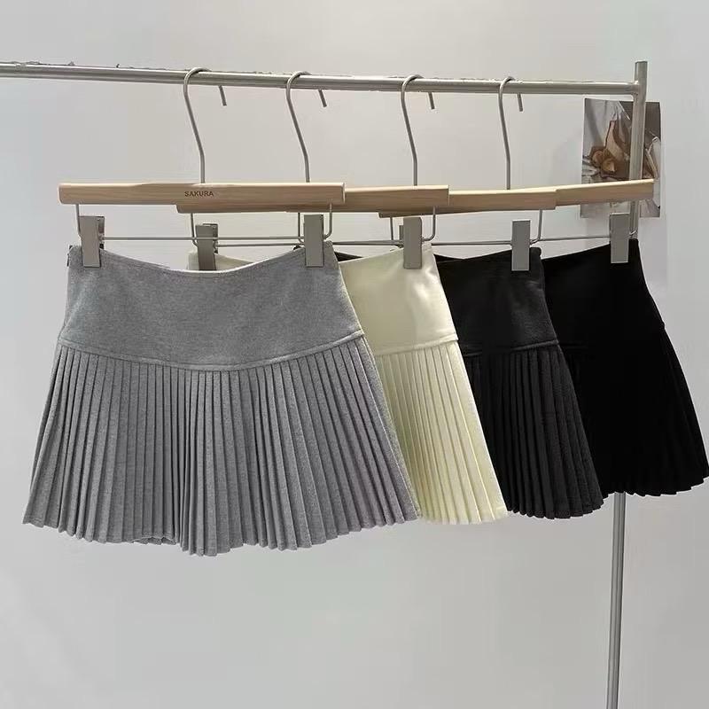 Chân váy DẠ XẾP LY NHỎ hàng QC chất dạ mềm lên form xinh tiêu thư, 3 size SML