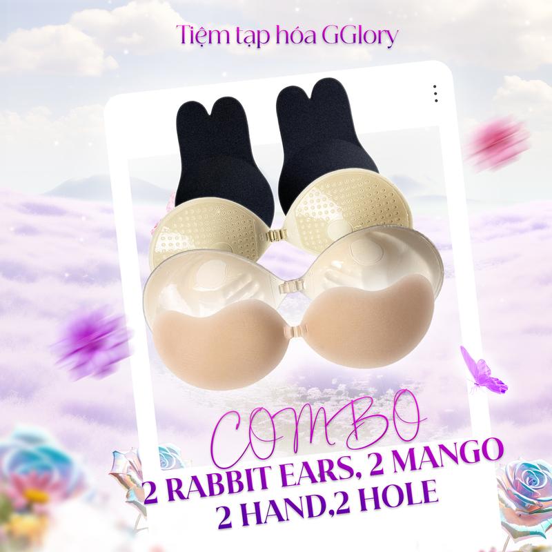 [BIG SALE] ADORE Combo 2 Cặp Dán Ngực Silicone Bra Cài Trước Tạo Khe Đẩy Ngực Bám Dính Tốt Tặng kèm Dây Đeo Trong Suốt cup 2
