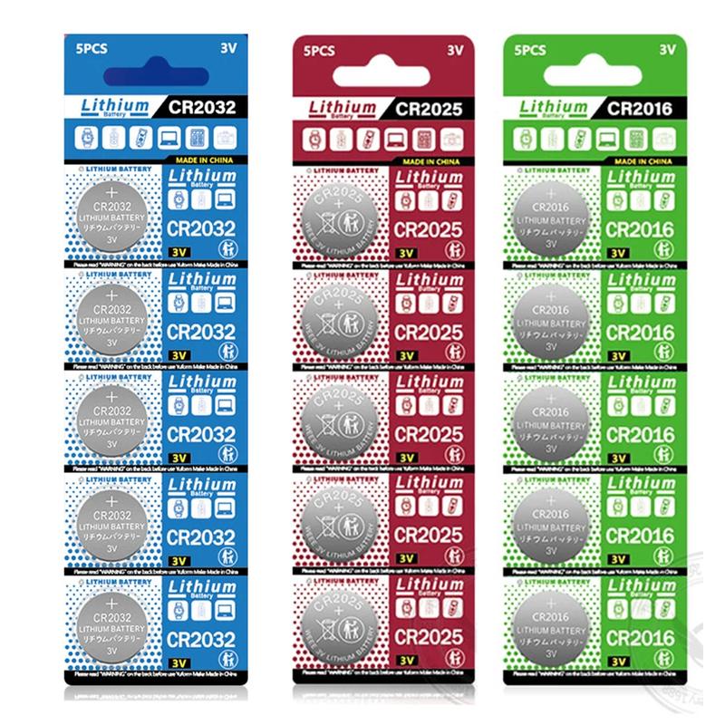 Vỉ 5 viên pin cúc Lithium 3V CR2032 CR2025 CR2016 pin nút cho điều khiển, chìa khóa ô tô,xe máy