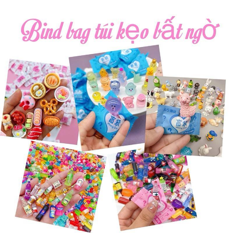 Đồ Chơi Combo 30 - 60 Túi Bất Ngờ Mini Mô Hình Con Vật, Bánh Kẹo, Nước, Đồ Ăn ( Tặng hộp nhựa đựng mô hình ) Toy