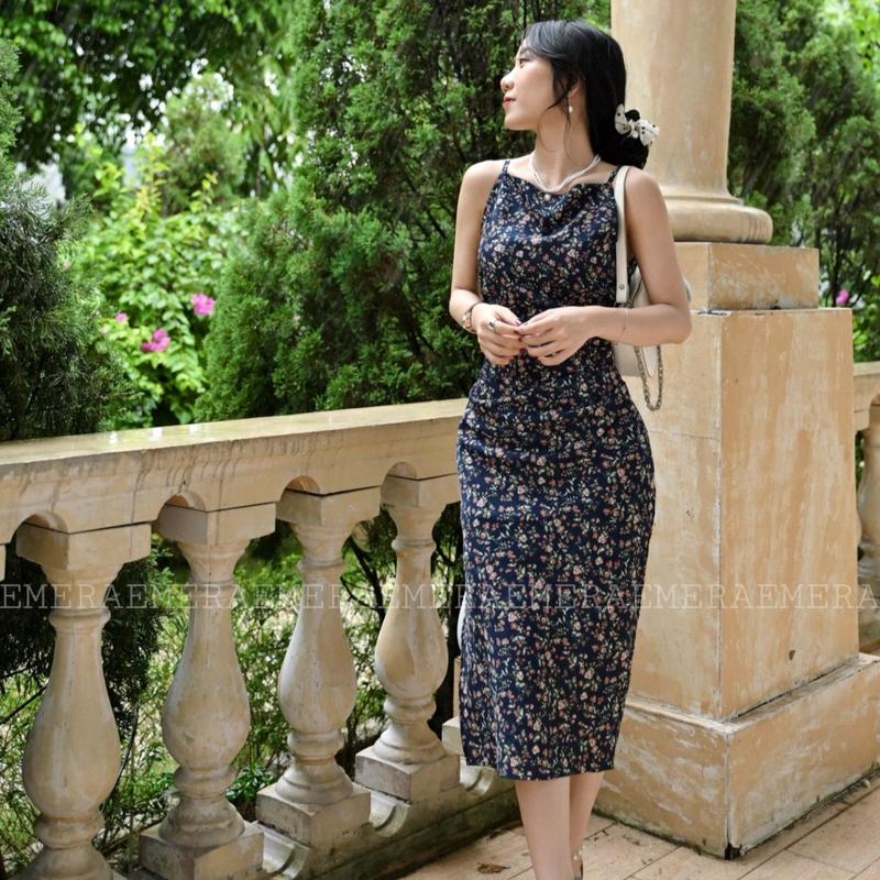 Bộ Sưu Tập FleurDress  - váy hoa nhí ôm dáng xè tà có xếp ly che bụng chất Lụa Hàn mền mịn và sang trọng Nữ Đầm Ong Women Voi Voan