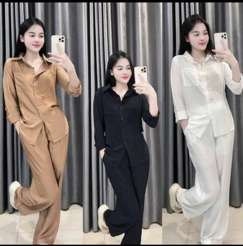 Set bộ nữ - quần dài + áo dài.40-80kg sang trọng lịch sự - chất liệu đũi tơ mềm mịn mát Women Voi Nhung NHIDENSHOP