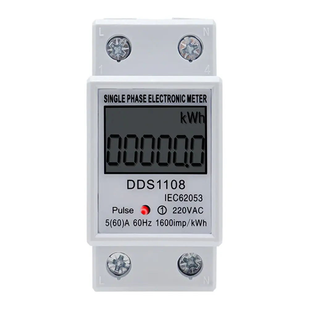 🔥HOT🔥1pc 50A 60A DDS1108 LCD Digital Display Single Phase Energy Meter with Backlight【PHTK】
