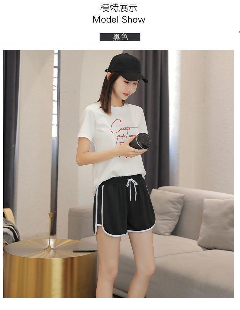 Product Introduction of BM American Sports Shorts Women's Summer Thin Loose Wide-Leg Pants Small Shorts Hot Pants 2024 New Women's Clothing Lingerie Bottom Minimalist Basic Comfort Casual 2