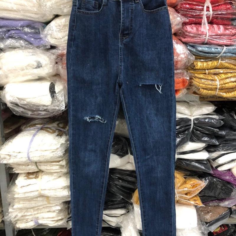 Quần Jean (Rách hai bên đùi) dáng ôm co giãn lưng quần siêu cao qua rốn Bigsize (40_57kg)