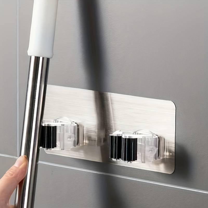 Product Introduction of Mop Hook, 1 Count Adhesive Broom Holder Hook, Wall Mounted Stable Broom & Mop Holder 4
