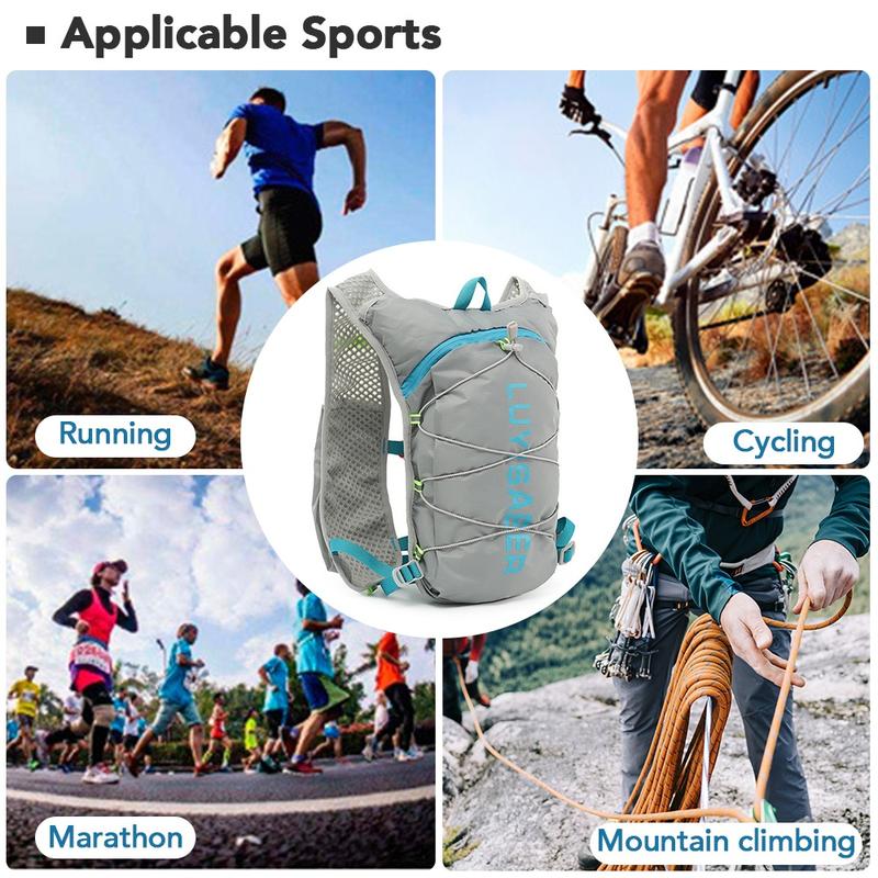 Túi Chứa Nước Xe Đạp, Newboler, Nhẹ (140g), Thoáng Khí, Thích Hợp Cho Các Hoạt Động Ngoài Trời, Ba Lô Đạp Xe, Vòng Chạy Marathon, Chạy Bộ, Đi Bộ Đường Dài Và Chạy Bộ, Áo Vest Chứa Nước, Với Bàng Bàng Nước 2L 6