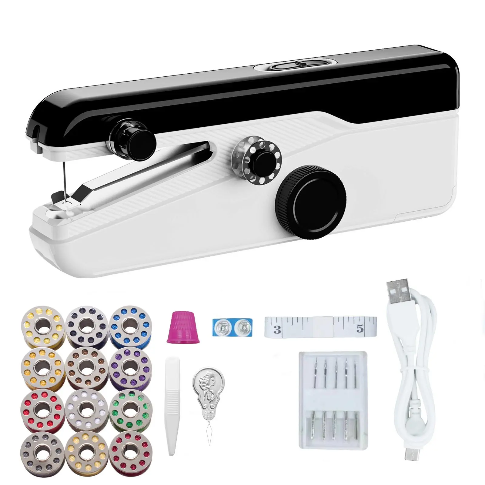 Handheld Sewing Machine Set, 20pcs/set Including 1 Count Electric  Portable Mini Sewing Machine with Accessories, Sewing Machine for Home & Cloth Shop