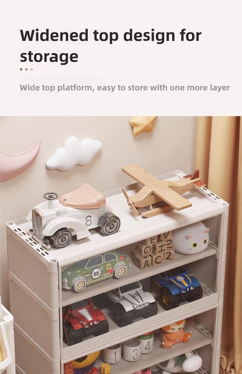 Product Introduction of Children's Toy Storage Rack Floor-standing Household Baby Supplies Dust-proof Storage Cabinet Baby Organizer Multi-layer Storage Box 8