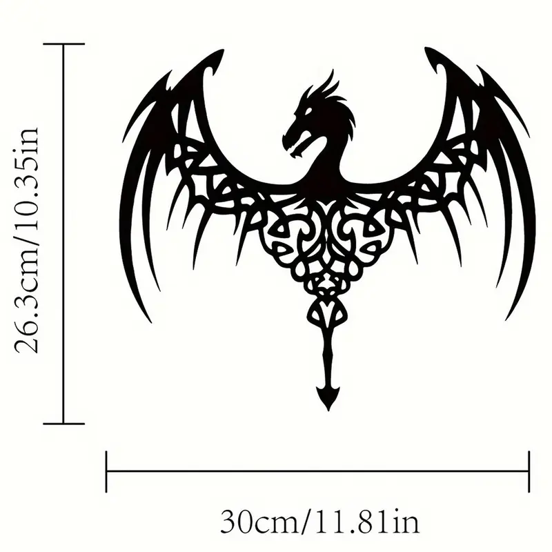 Dragon Wing Design Wall Art, 1 Count Modern Art Metal Wall Decor, Wall Hanging Decor for Home Living Room Bedroom 1