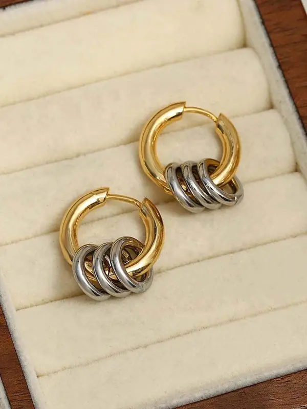 Minimalist Temperament Layers Hoop Earrings, Fashionable Earrings for Women & Girls, Trendy All-match & Exquisite Jewelry for Birthday Gift 2