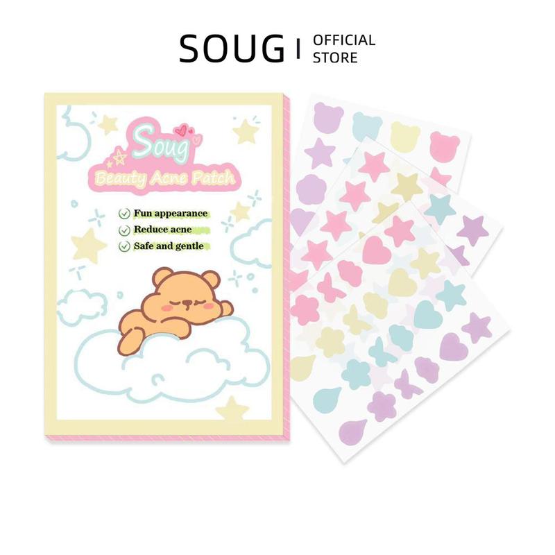 Miếng Dán Mụn Ngôi Sao Đầy Màu Sắc, SOUG, Chất Liệu Hydrocolloid, Thiết Kế Dễ Thương, 72 Chiếc, Để Chăm Sóc Mụn Trứng Cá