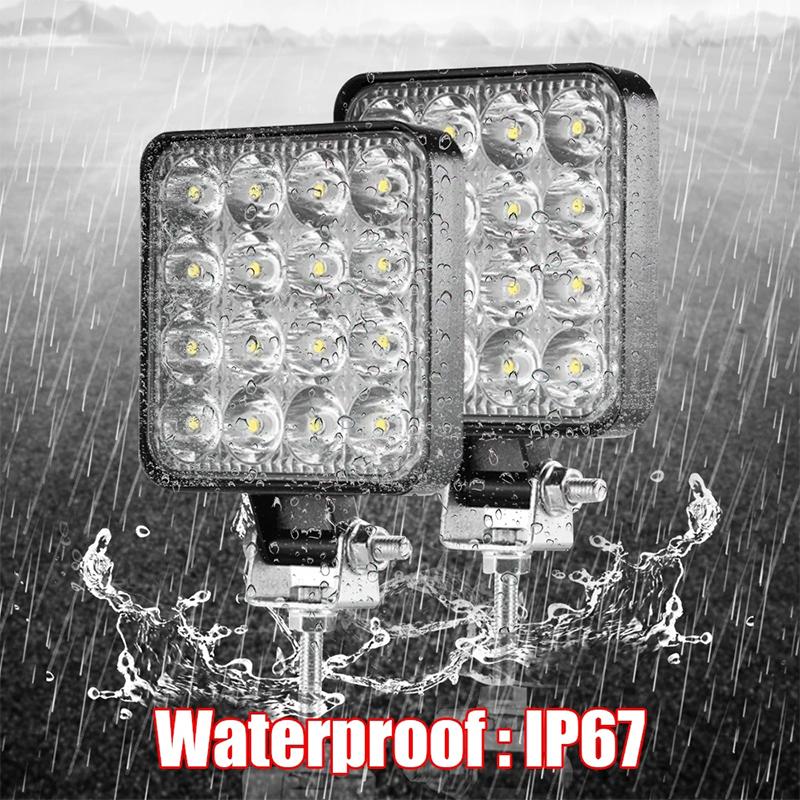 Product Introduction of Thanh đèn led làm việc, Chống thấm nước, Đèn pha vuông, 48W, 12V-24V, Thích hợp cho xe tải, Đèn lái xe ban đêm đường địa hình 15
