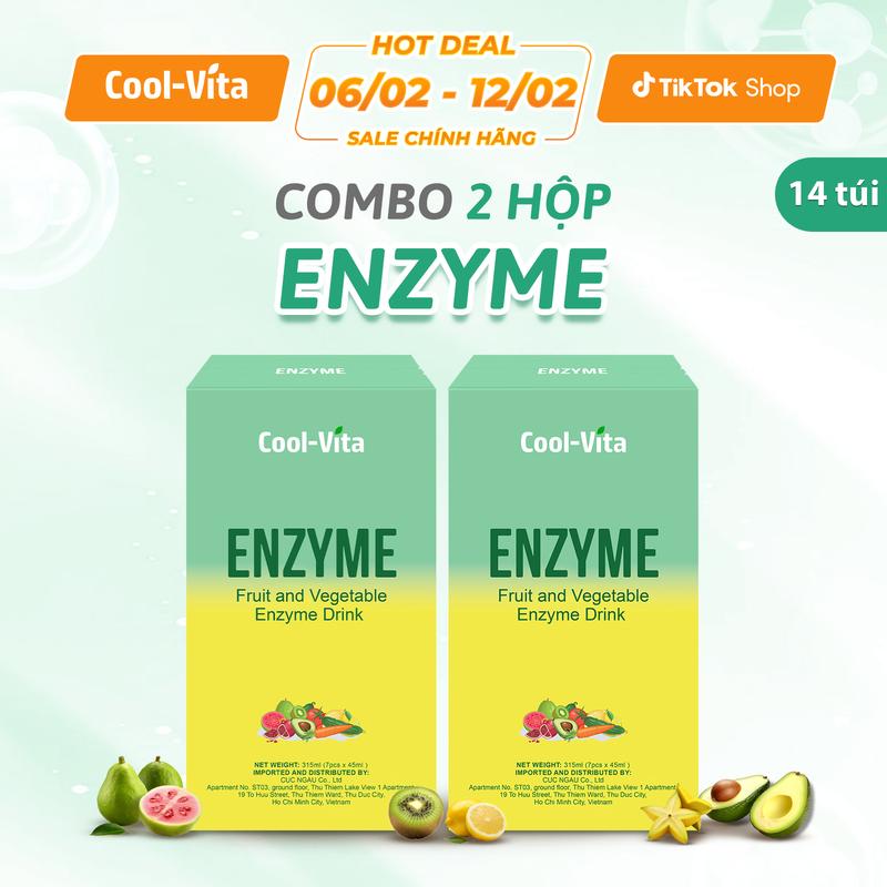 [Live] Combo 2 Hộp Nước Uống Bổ Sung Enzyme Chiết Xuất Rau Củ Coolvita (45 ml× 7 túi)/hộp