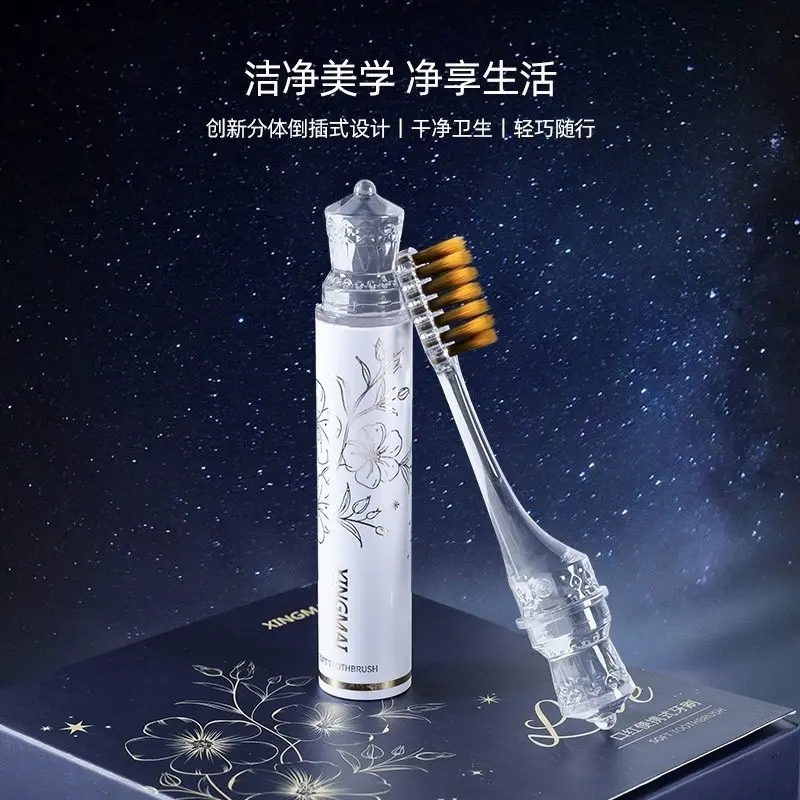 Set 3 Bàn Chải Đánh Răng Gấp Gọn Hoạ Tiết Hoa Bàn Chải Lông Mềm Gấp Gọn Mang Đi Du Lịch 2