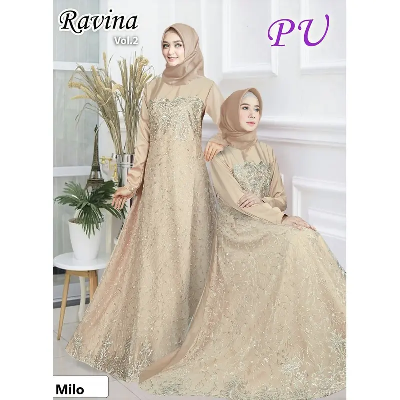 GAMIS BRUKAT RAVINA BUSUI KEBAYA TILE MAXY DRESS KONDANGAN EXCLUSIVE WANITA MUSLIM MURAH 2