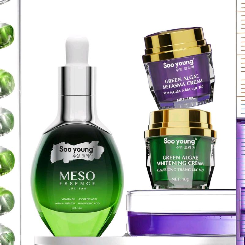 Combo Tinh Chất Meso 35ml + Kem Face Ngày & Đêm Lục Tảo Size 10g Sooyoung Làm Đẹp Da Skincare Serum 3
