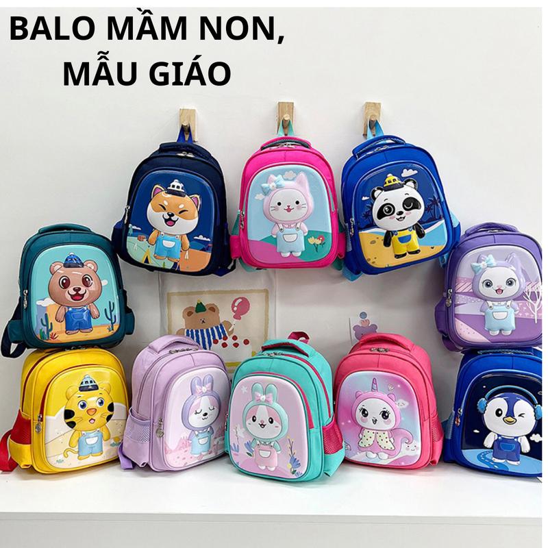 Balo cho bé trai _ bé gái mầm non mẫu giáo họa tiết hoạt hình siêu ngộ nghĩnh