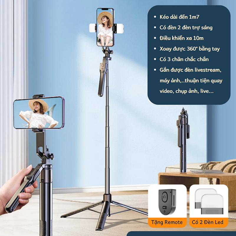 Chân máy selfie stick điện thoại di động phổ quát bộ ổn định cầm tay chống rung đa chức năng chụp ảnh đứng hạ cánh chụp di động Phụ Kiện Kem