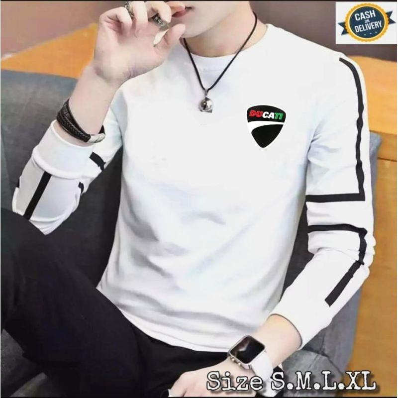 Kaos manset lengan panjang sablon / Kaos oblong distro cowok lengan panjang - Pakaian Baju pria dewasa murah dan berkualitas 4